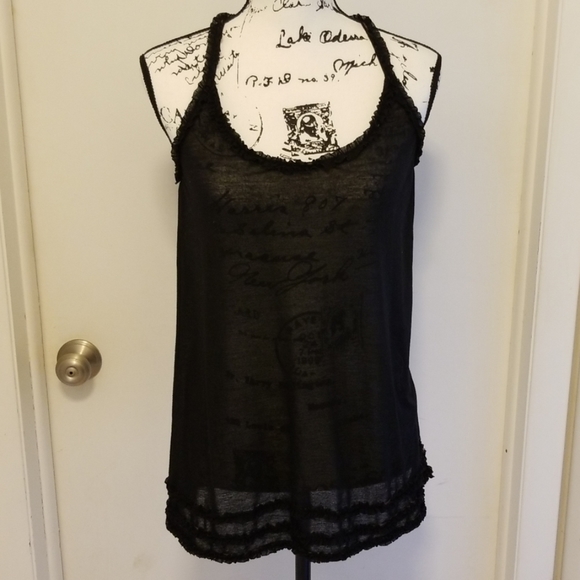 PIPER &SPARROW RUFFLE RACERBACK LOOSE TANK - Picture 1 of 7